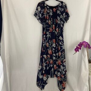Alex Marie Navy Black Floral Dress Size 16